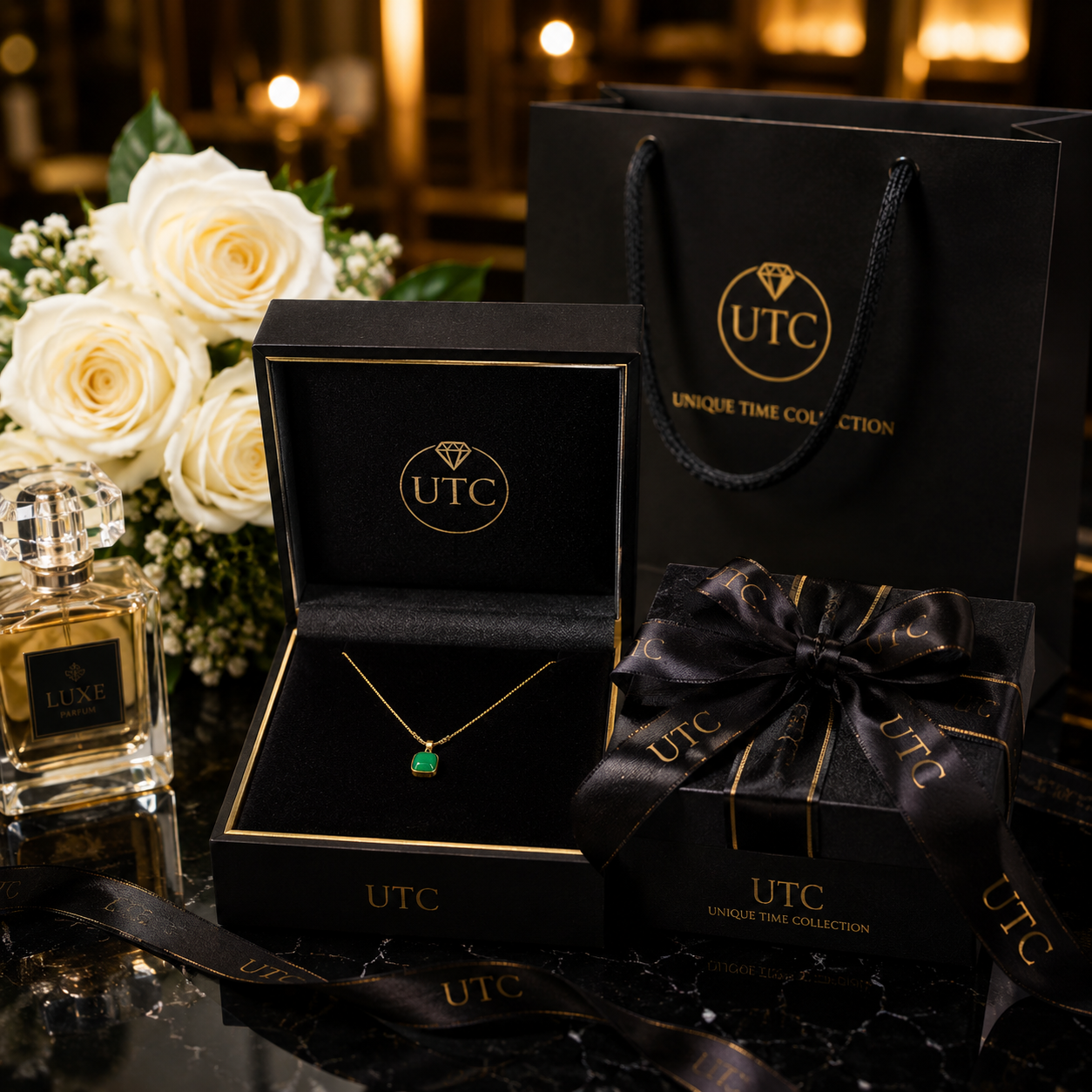 💎 UTC Luxury Emerald Green Pendant Necklace 💎