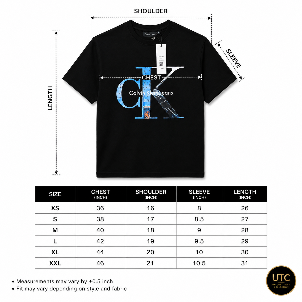 Calvin Klein Jeans Men's Black Graphic Logo T-Shirt | Premium Cotton Crew Neck