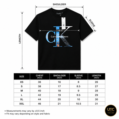 Calvin Klein Jeans Men's Black Graphic Logo T-Shirt | Premium Cotton Crew Neck