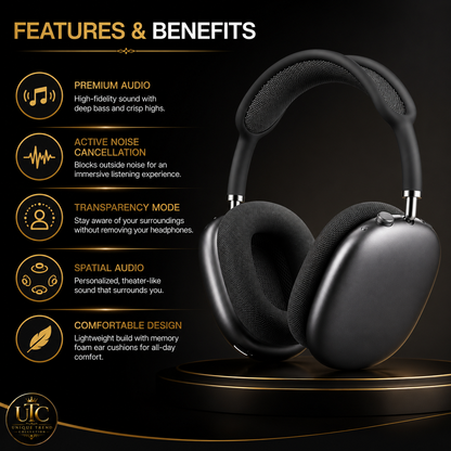 🎧 X1 Pro V6.0 AI Translator Headset 🌍✨ Wireless ANC Over-Ear