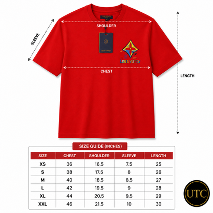 ❤️✨ Louis Vuitton Men's Premium Red Logo T-Shirt 👕 | 💎 100% Soft Cotton Crew Neck | 🔥 Luxury Designer Casual Wear