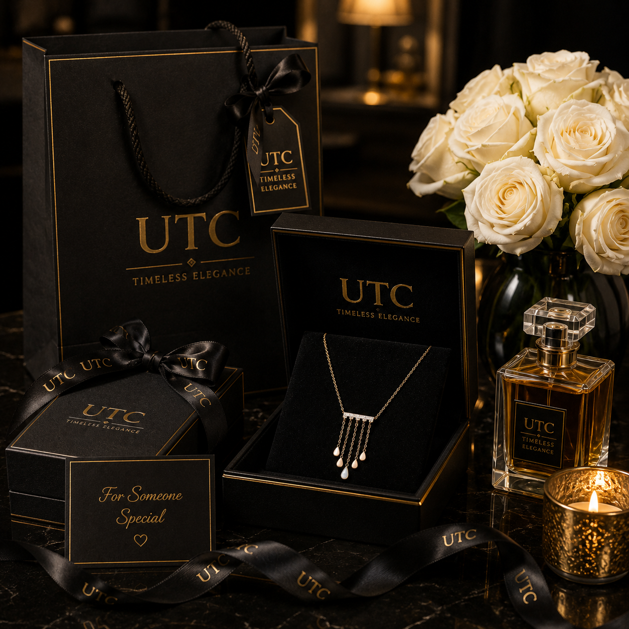 ✨ Rose Gold Water Drop Tassel Necklace | Elegant Crystal Pendant Necklace for Women ✨