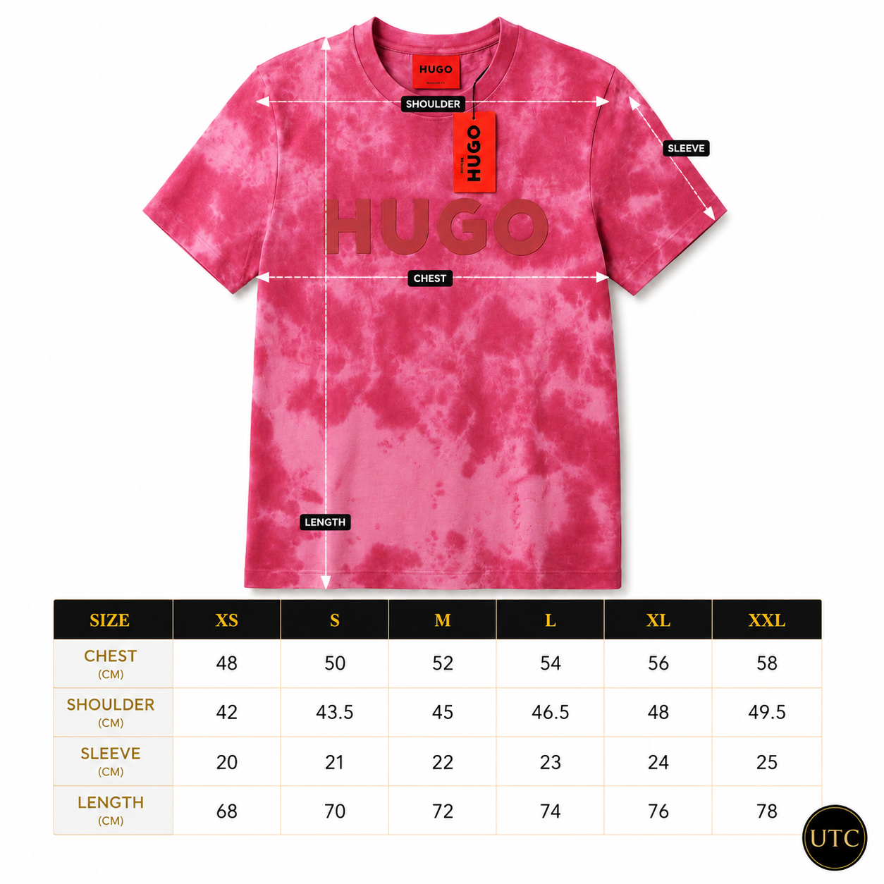 💖✨ HUGO Men's Premium Pink Tie-Dye T-Shirt 👕 | 🌸 Soft Cotton Crew Neck | 💎 Luxury Everyday Style | 🇨🇦 Fast Shipping