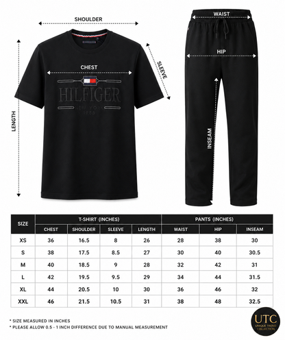 Tommy Hilfiger Men's Logo Graphic T-Shirt – Black | Premium Cotton Crew Neck | New York 1985