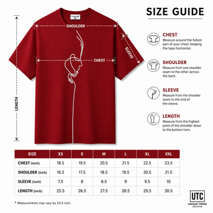 Formal Girl Women’s Oversized Burgundy Graphic T-Shirt – Abstract Face Print