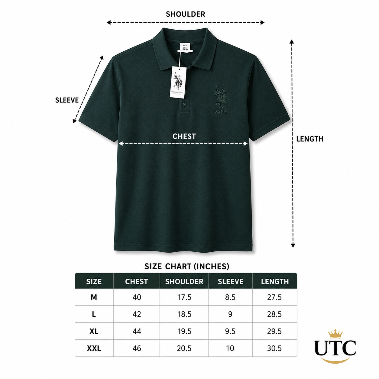 U.S. Polo Assn. Women's Premium Dark Green Cotton Polo Shirt | Classic Short Sleeve Casual Golf Tee