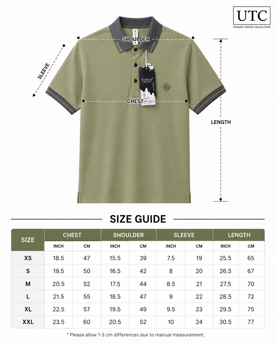 🟢 Premium Men's Olive Green Polo Shirt | Soft Cotton Casual Golf Polo 👕