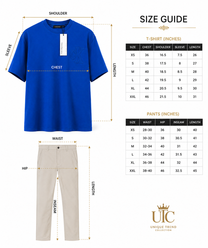 Premium Men's Royal Blue Cotton T-Shirt | Soft Crew Neck Everyday Casual Tee