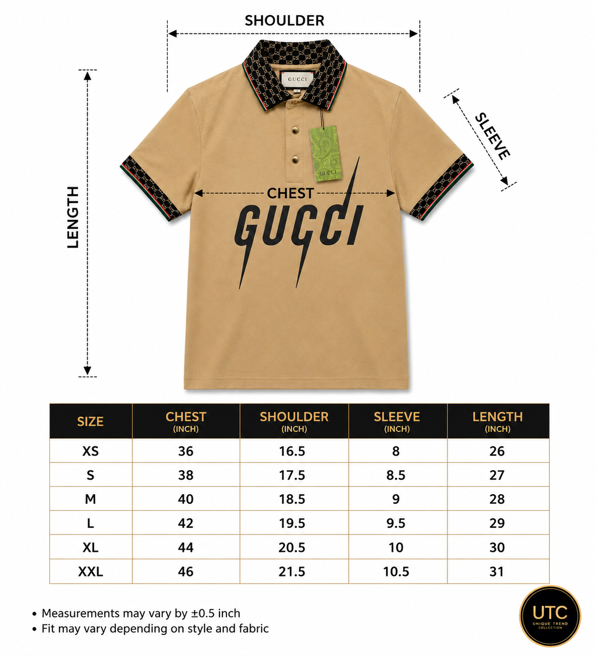 🔥 Gucci Men's Premium Beige Polo Shirt | Luxury Cotton Designer Polo 👕✨