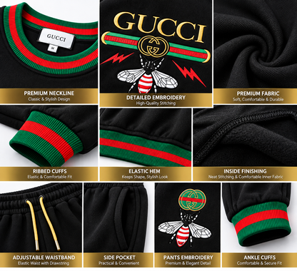 GUCCI Bee Graphic Black 2-Piece Tracksuit | Sweatshirt & Joggers