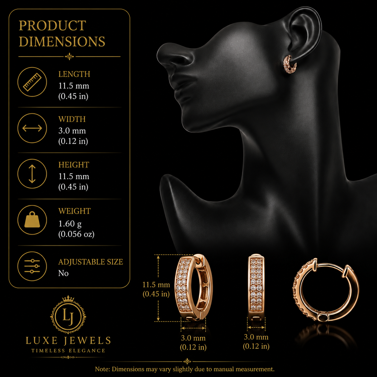 ✨ Elegant Rose Gold Crystal Hoop Earrings for Women | Premium Everyday Luxury Jewelry 💎