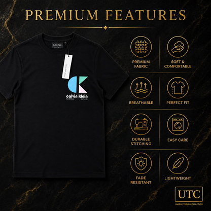 🖤 Calvin Klein Men's Premium Logo T-Shirt | Black Cotton Crew Neck Tee
