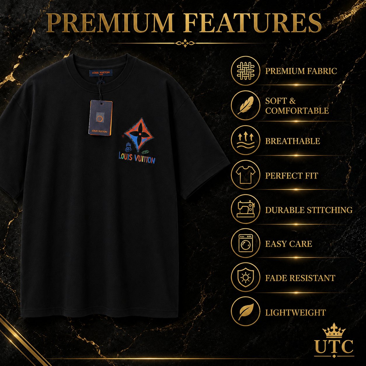 Premium Men's Black Oversized Cotton T-Shirt | Soft Crew Neck Casual Tee