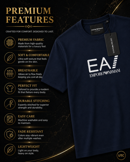👕 Premium Men's Crew Neck T-Shirt | Soft Cotton Blend | Modern Everyday Style | Navy Blue