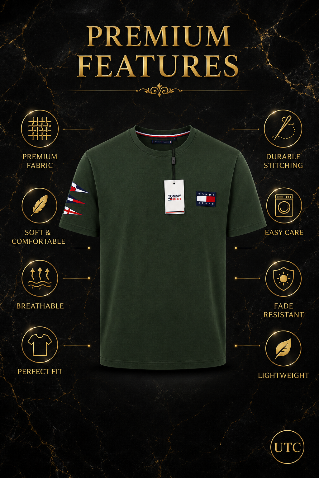 💚 Premium Men's Olive Green Crew Neck T-Shirt | Modern Casual Luxury | Soft Cotton Blend ✨