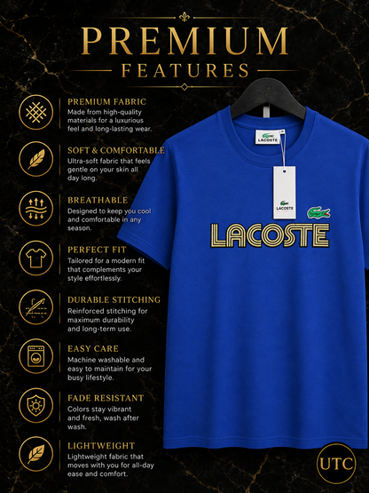 🐊💙 Lacoste Men's Premium Royal Blue Logo T-Shirt 👕 | ✨ 100% Cotton Crew Neck | 💎 Luxury Everyday Wear | 🇨🇦 Fast Shipping