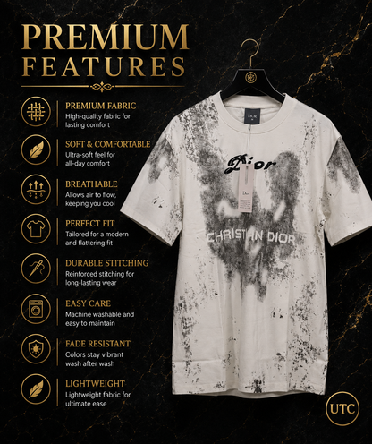 Premium Men's White Graphic Crew Neck T-Shirt | Soft Cotton Blend | Modern Fit