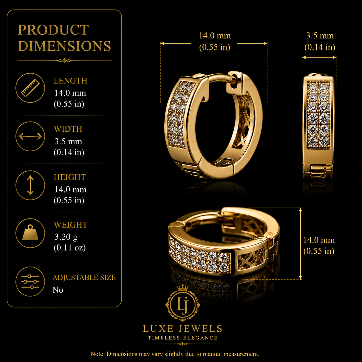 ✨ Elegant Gold Crystal Hoop Earrings for Women | Luxury Everyday Earrings 💎
