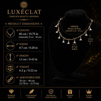 ✨ Dainty Triangle Crystal Necklace for Women | Gold Plated Adjustable Pendant Jewelry Gift 💎