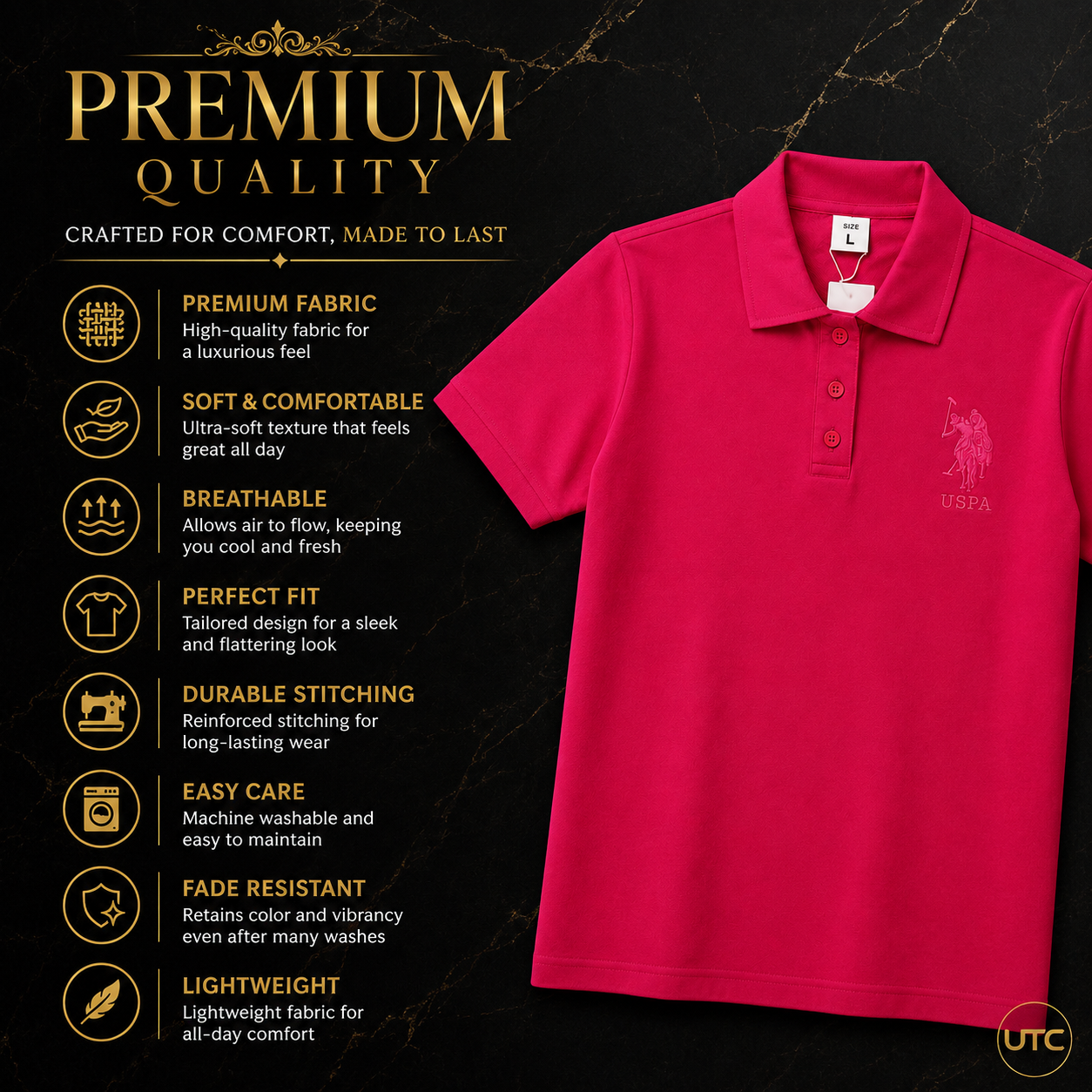 U.S. Polo Assn. Women's Premium Pink Classic Polo Shirt | Soft Cotton Casual Top