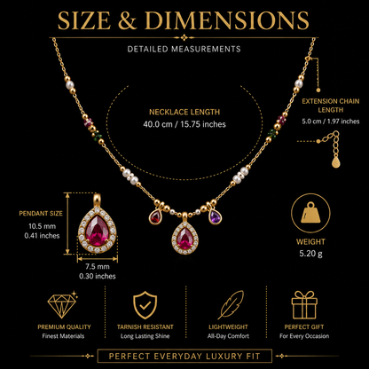 💖 Pink Crystal & Pearl Charm Necklace for Women | UTC Jewelry