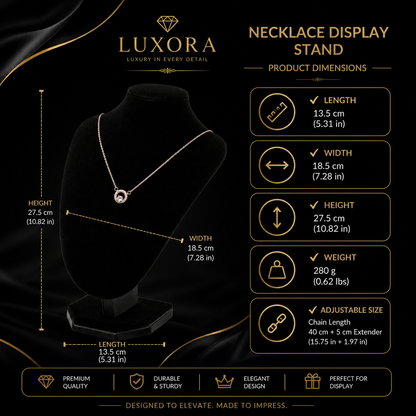 ✨ UTC Luxury Rose Gold Crystal Circle Pendant Necklace for Women ✨