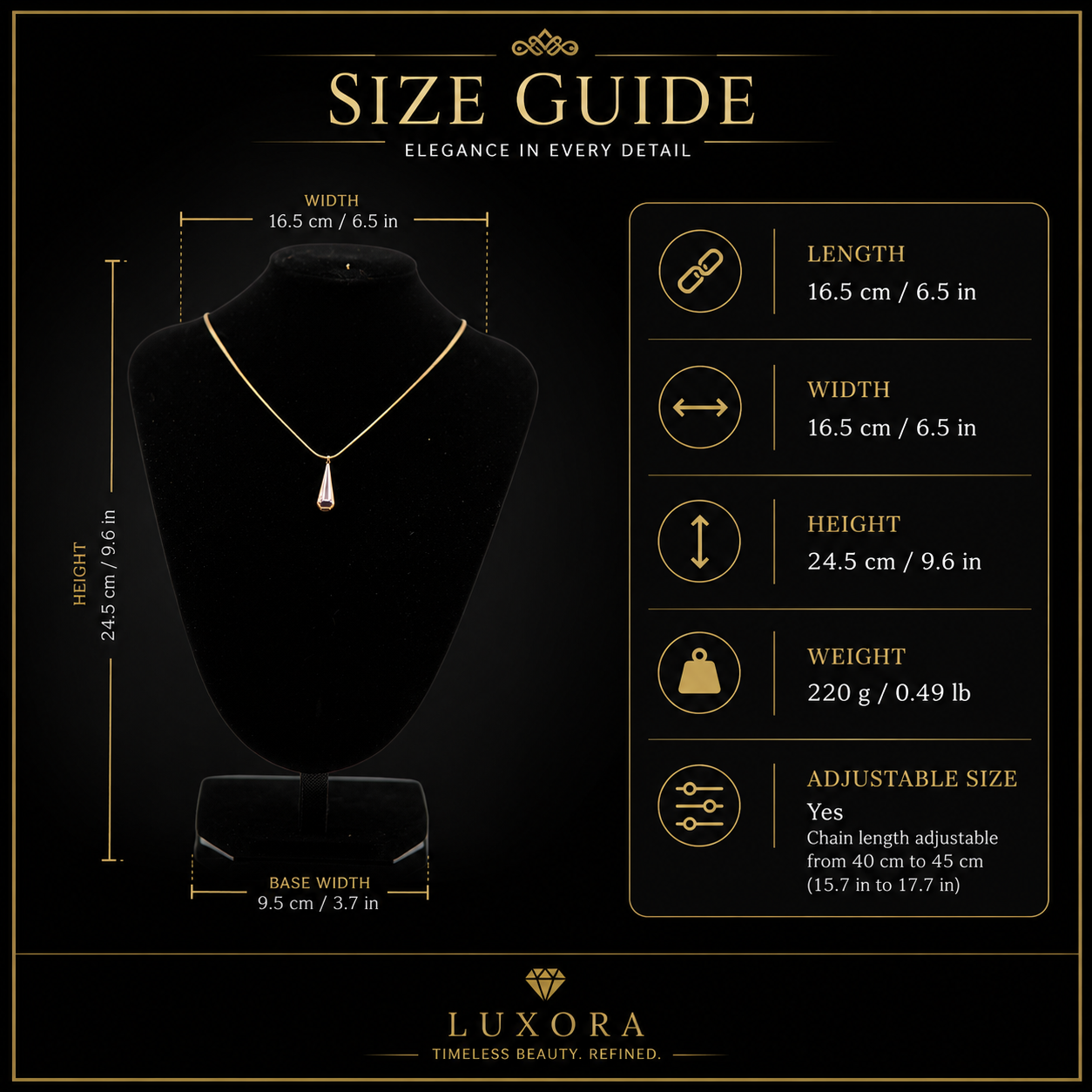 Luxury Crystal Teardrop Necklace – Gold Plated Elegant Pendant for Women