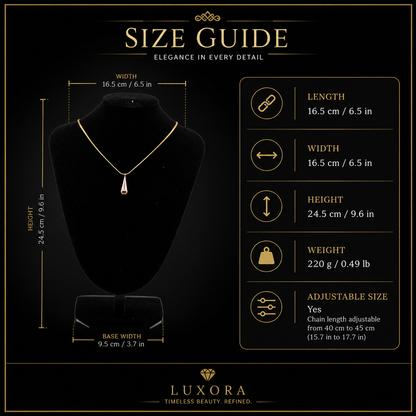 Luxury Crystal Teardrop Necklace – Gold Plated Elegant Pendant for Women