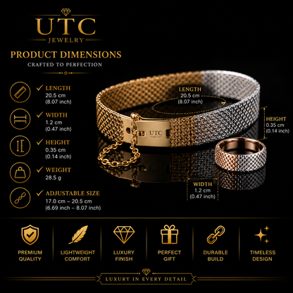 ✨ Luxury Two-Tone Crystal Mesh Bracelet | Gold & Silver Women's Fashion Jewelry