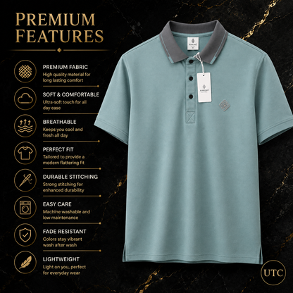 🩵 Premium Men's Polo Shirt 👕✨ | Modern Comfort | Breathable Cotton | Smart Casual