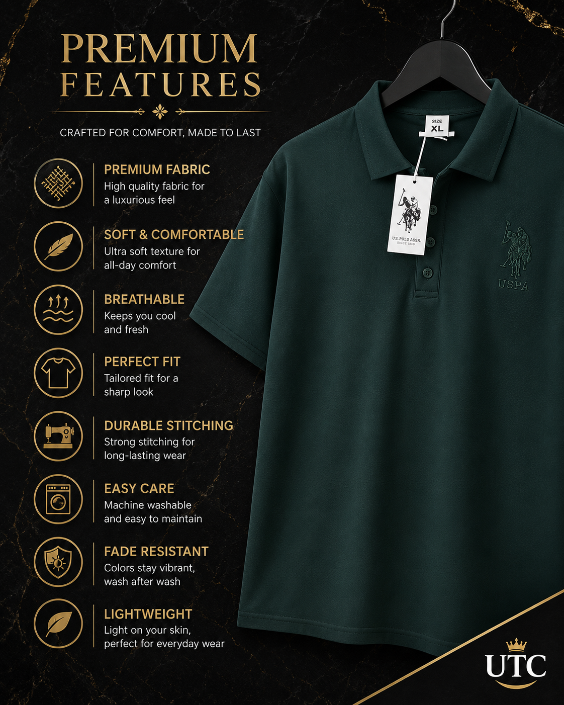 U.S. Polo Assn. Women's Premium Dark Green Cotton Polo Shirt | Classic Short Sleeve Casual Golf Tee