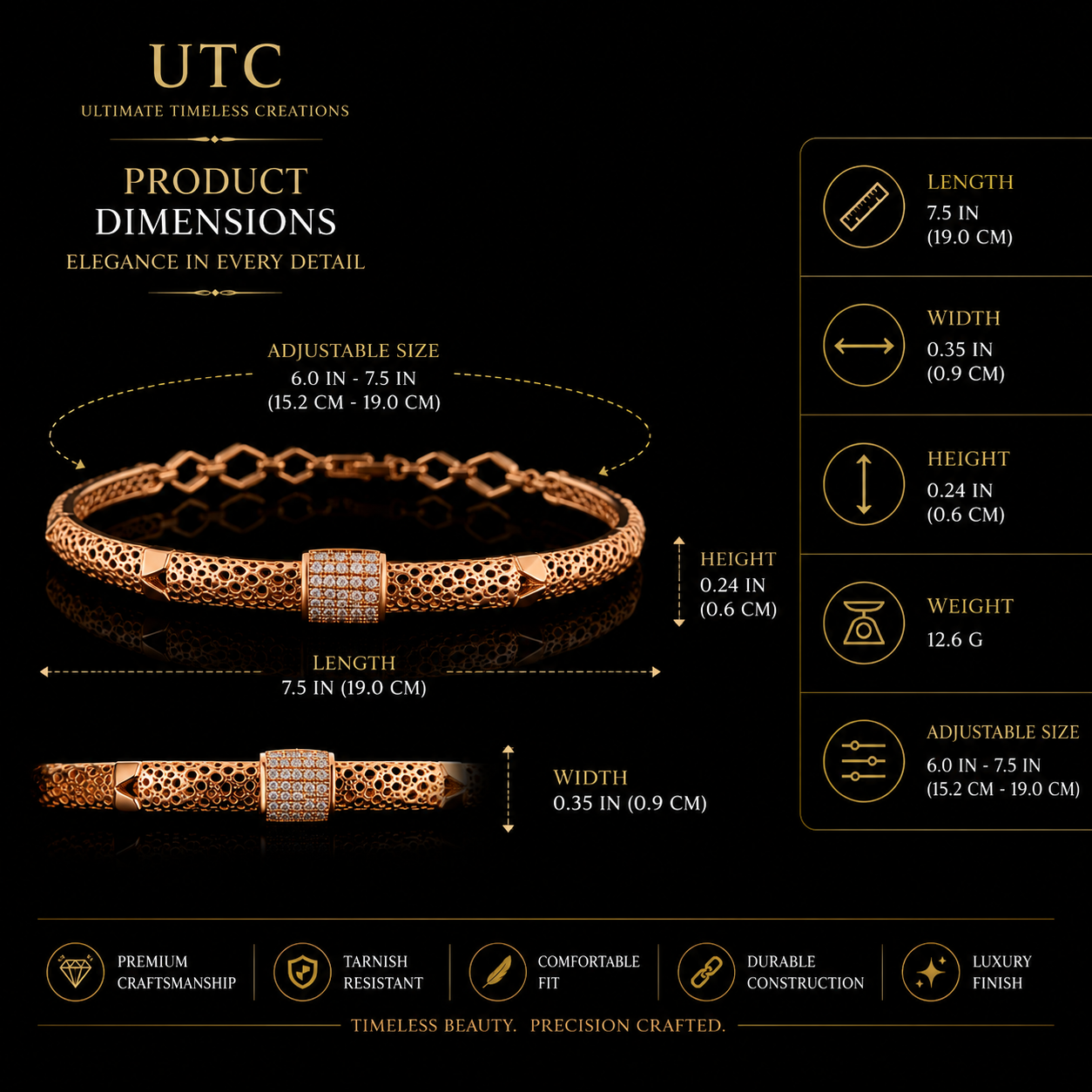 ✨ Luxury Gold Textured Chain Bracelet | Elegant Women's Fashion Jewelry