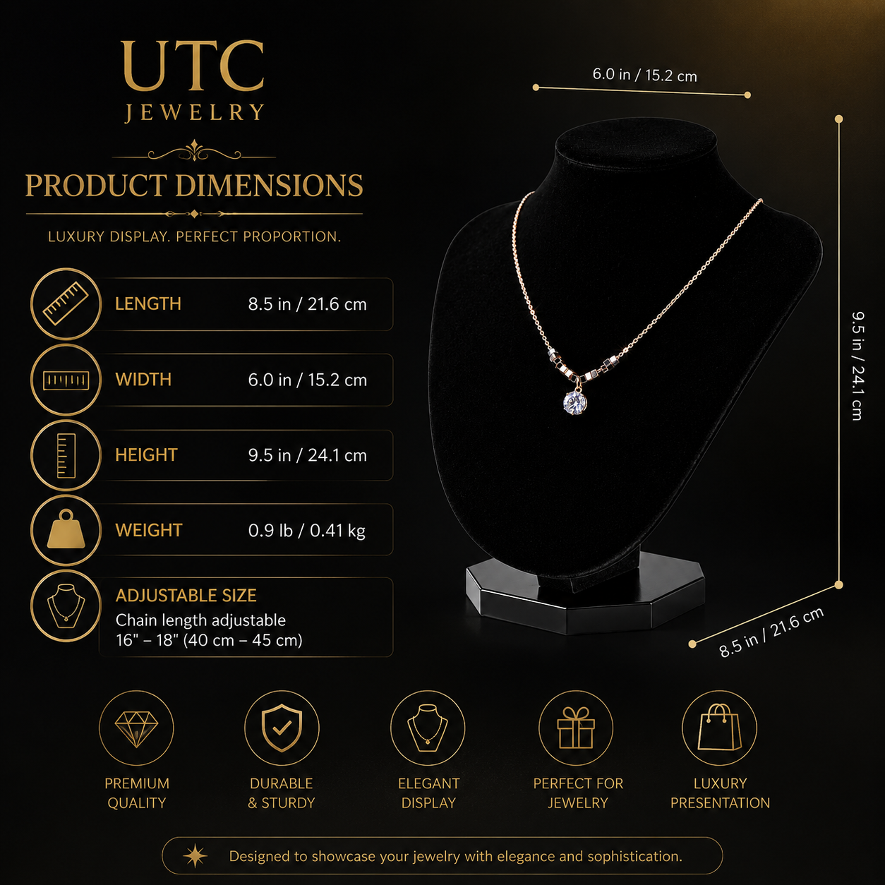 ✨ Elegant Crystal Pendant Necklace – Rose Gold | Luxury Everyday Jewelry for Women