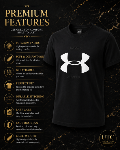 Under Armour Men's Sportstyle Big Logo T-Shirt – Black | Premium Cotton Athletic Tee