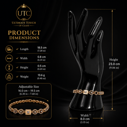 ✨ Luxury Gold Crystal Link Bracelet | Elegant Women's Fashion Jewelry