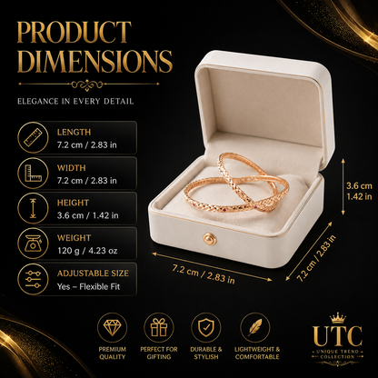 ✨ Traditional Indian Rose Gold-Tone Diamond Cut Bangle Set | Elegant Women's Kada (Pair)