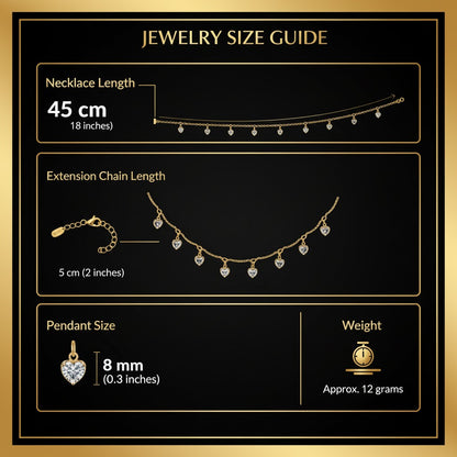 💖 Elegant Gold Heart Crystal Necklace for Women | Luxury Gift