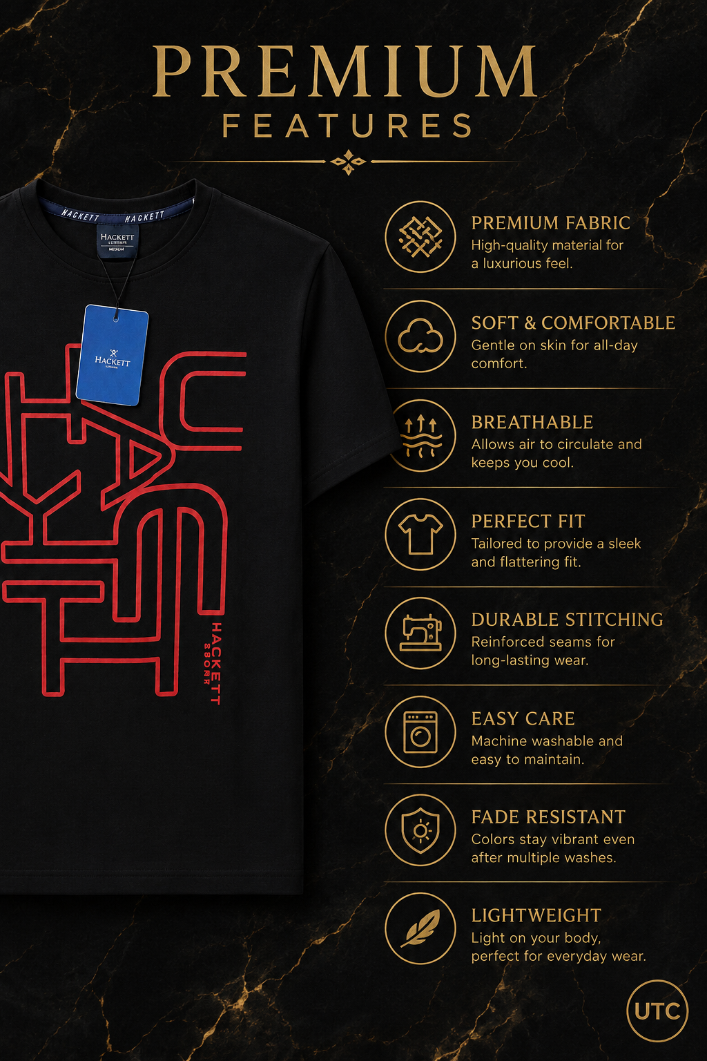 Premium Men's Graphic Crew Neck T-Shirt | Soft Cotton Blend | Casual Short Sleeve Tee | Black