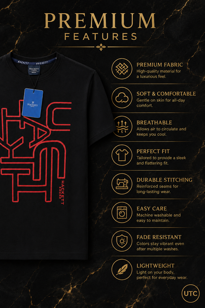 Premium Men's Graphic Crew Neck T-Shirt | Soft Cotton Blend | Casual Short Sleeve Tee | Black