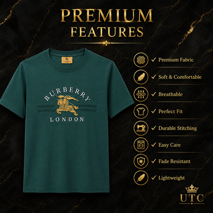 Premium Men's Forest Green Cotton T-Shirt | Soft Crew Neck Casual Tee