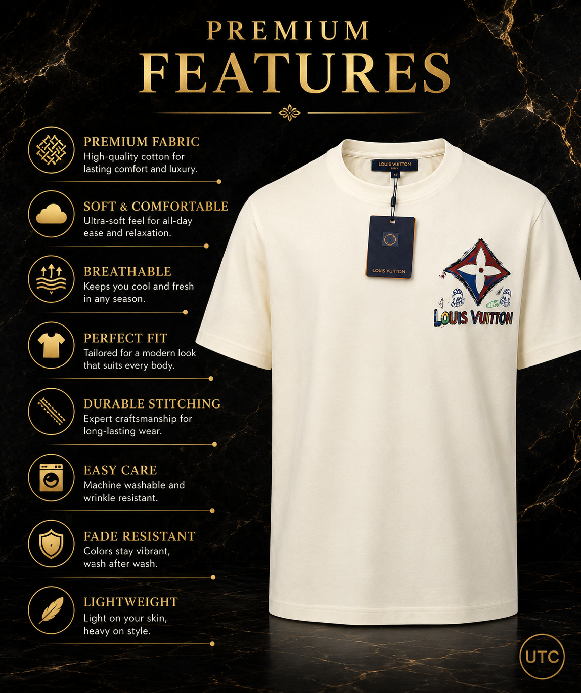 👑 Premium Men's Graphic T-Shirt | Soft Cotton Blend | Luxury Casual Crew Neck | Ivory White