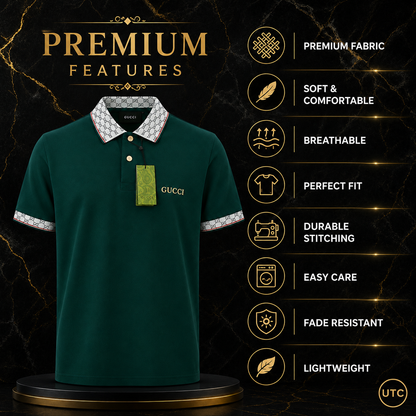 💎 Premium Men's Luxury Polo Shirt 👕 | Modern Smart Casual | Soft Cotton Blend | Emerald Green