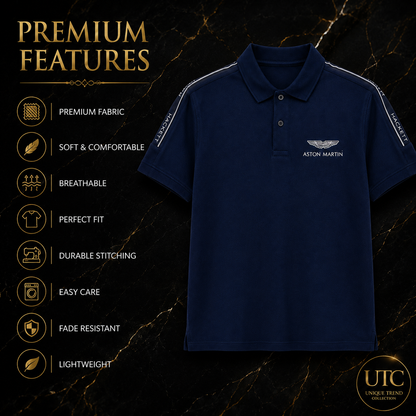Premium Men's Navy Cotton Polo Shirt | Soft Comfort Casual Golf & Business Polo