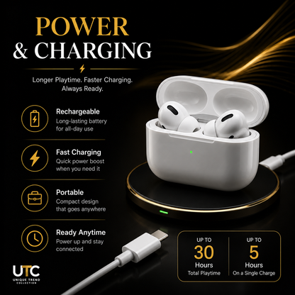🎧 Premium Wireless Earbuds with Active Noise Cancellation | Bluetooth 5.3 | USB-C Charging Case | 2-Year Seller Warranty
