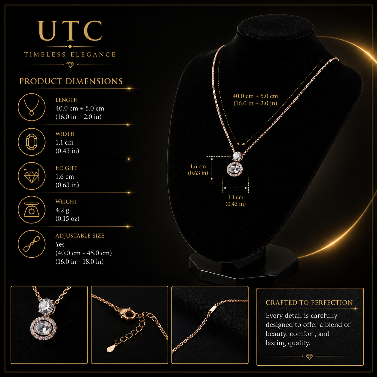✨ Rose Gold Crystal Halo Pendant Necklace | Elegant Sparkle Jewelry Gift for Women 💎