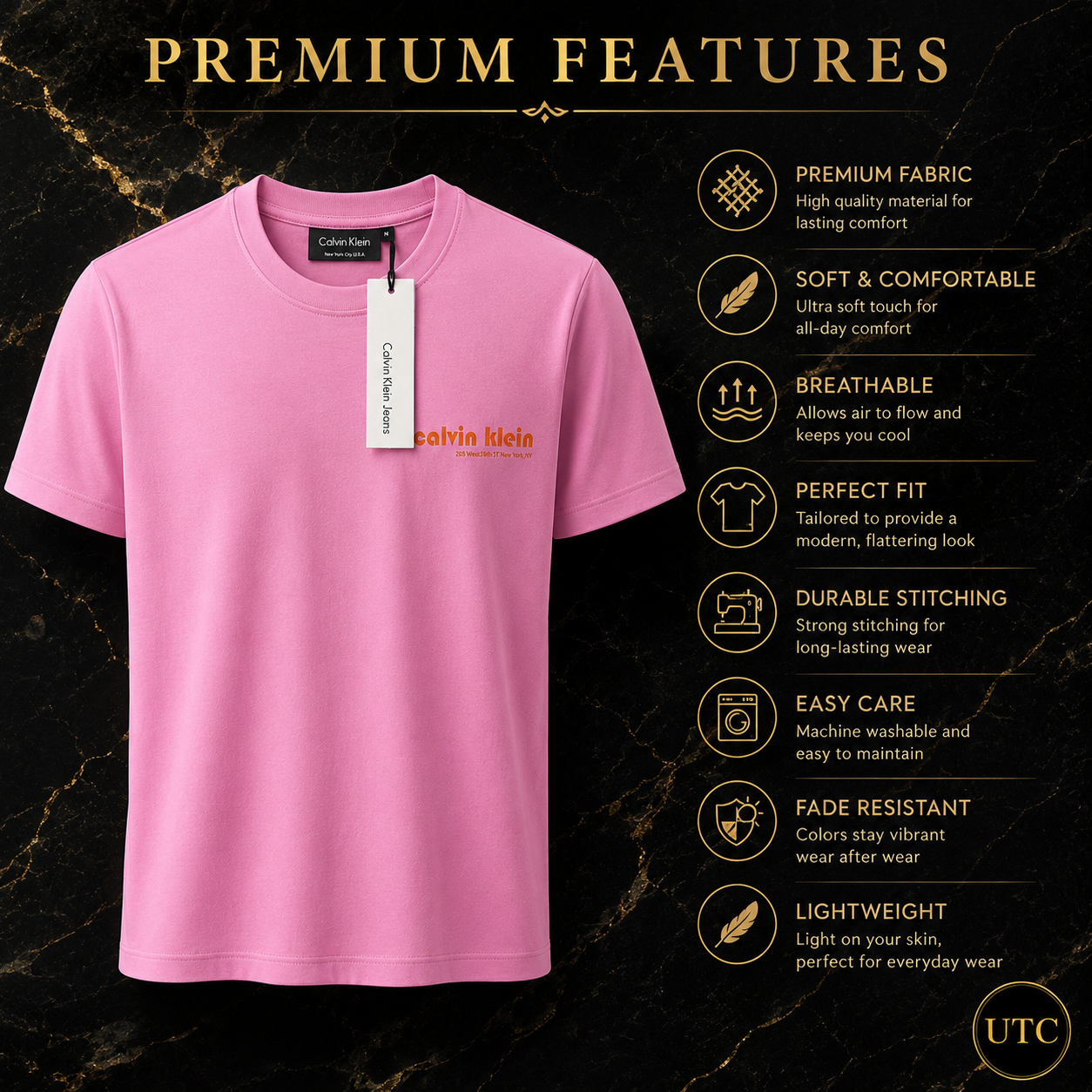 🌸✨ Calvin Klein Jeans Premium Pink Logo T-Shirt 👕 | 100% Authentic 💎 Soft Cotton Crew Neck | Luxury Everyday Style 🔥