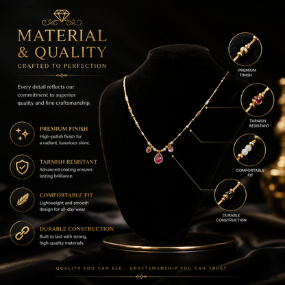 💖 Pink Crystal & Pearl Charm Necklace for Women | UTC Jewelry