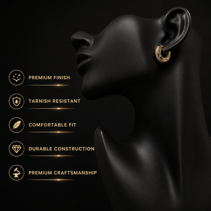 ✨ Elegant Rose Gold Crystal Hoop Earrings for Women | Premium Everyday Luxury Jewelry 💎
