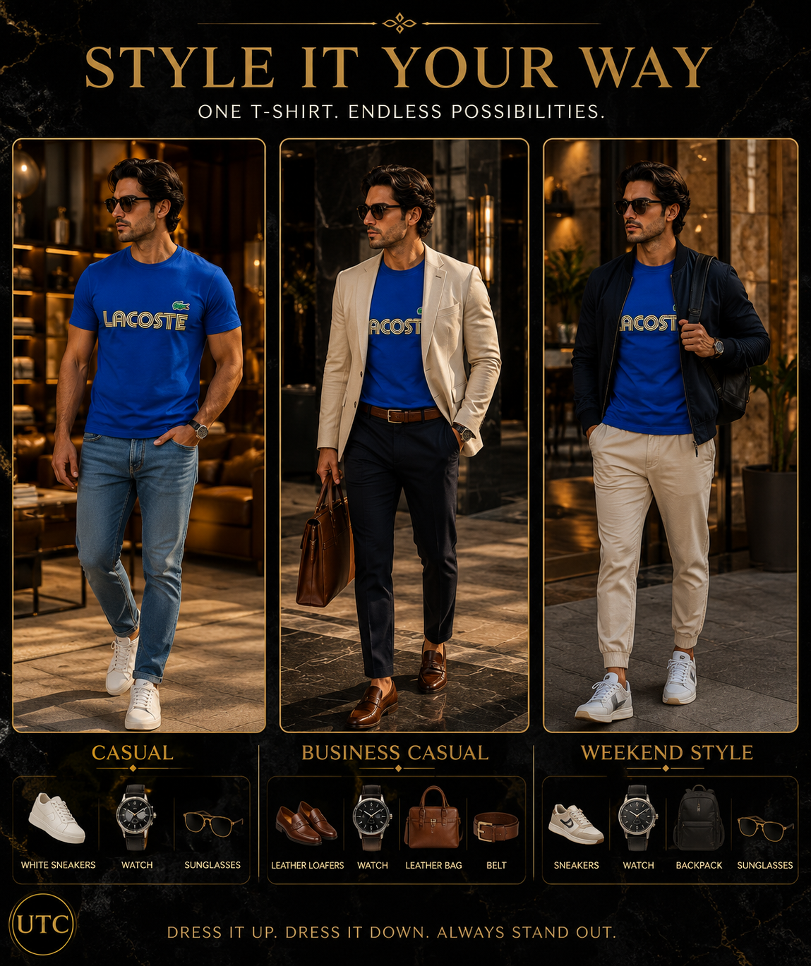 🐊💙 Lacoste Men's Premium Royal Blue Logo T-Shirt 👕 | ✨ 100% Cotton Crew Neck | 💎 Luxury Everyday Wear | 🇨🇦 Fast Shipping