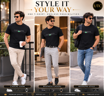 🐊✨ Lacoste Men's Premium Black Logo T-Shirt 👕 | 💎 100% Cotton Crew Neck | 🖤 Luxury Everyday Style | 🇨🇦 Fast Shipping